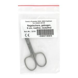 Nagelschere 9 cm gebogen rostfrei