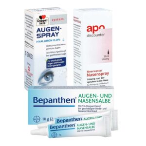 Bepanthen Augen- und Nasensalbe + Doppelherz Augenspray + Befeuc