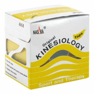 Nasara Kinesio Tape 5 cmx5 m gelb inkl.Spenderbox