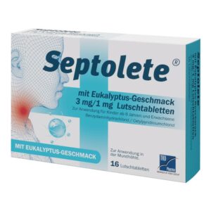 Septolete 3 mg/1 mg Lutschtabletten mit Eukalyptus-Geschmack