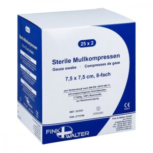 Mullkompressen 7,5×7,5 cm steril 8fach