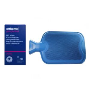 Orthomol Pro junior Kautablette Erdbeere 30 Stk. + Wärmflasche