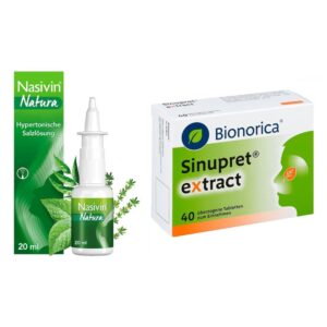 Nasivin Natura Nasenspray 20 ml + Sinupret extract überzogene Ta