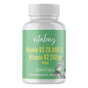 Vitamin D3 Depot 20.000 I.e.+Vitamin K2 200 Îg Tab