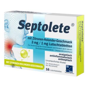 Septolete mit Zitronen-Holunder Geschmack 3 mg / 1 mg Lutschtabl